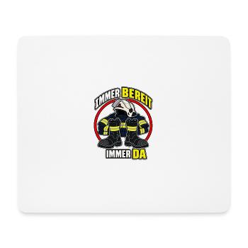 Feuerwehr – Immer bereit, immer da - Mousepad (Querformat) - Weiß - Vorne