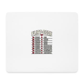 Flirt-Code – Lustiges Dating Design - Mousepad (Querformat) - Weiß - Vorne