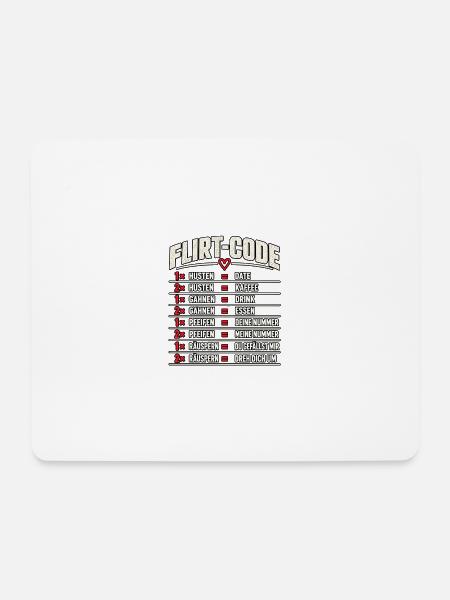Flirt-Code – Lustiges Dating Design - Mousepad (Querformat) - Weiß