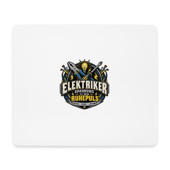 Elektriker – Spannung ist mein Ruhepuls - Mousepad (Querformat) - Weiß - Vorne