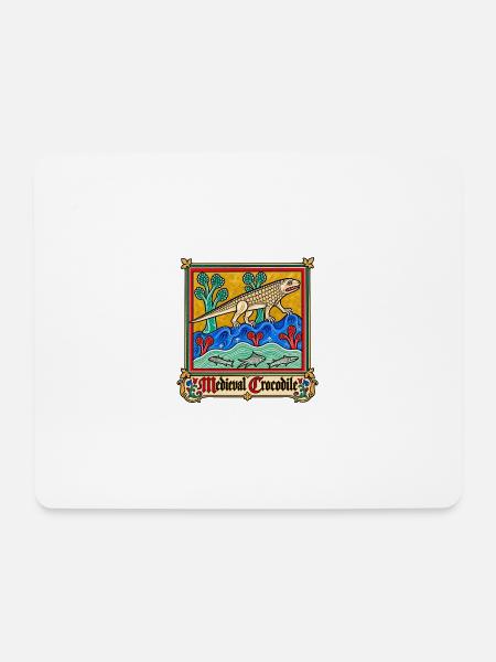 Mittelalterliches Krokodil - Mousepad (Querformat) - Weiß