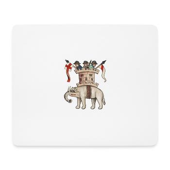 Mittelalterlicher Kriegselefant – Speculum humanae Sal - Mousepad (Querformat) - Weiß - Vorne