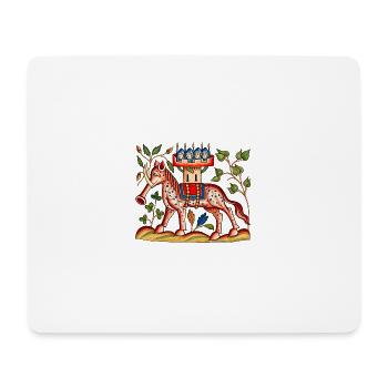 Mittelalterlicher "Elephas"-Kriegselefant - Mousepad (Querformat) - Weiß - Vorne