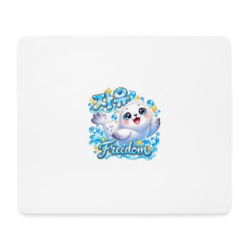 Kuscheliger Robbe Freiheit Design - Mousepad (Querformat) - Weiß - Vorne