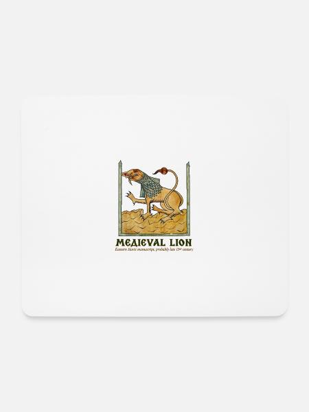 MITTELALTERLICHES LÖWEN-Ostslawisches Manuskript - Mousepad (Querformat) - Weiß