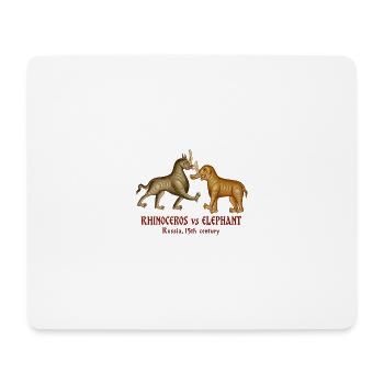 RHINOCEROS vs. ELEFANT: Russland, 15. Jahrhundert - Mousepad (Querformat) - Weiß - Vorne