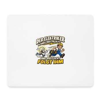 Elektriker – Schnell wie ein Blitz - Mousepad (Querformat) - Weiß - Vorne