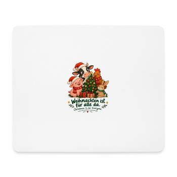 Weihnachten ist für alle da – Tierliebe - Mousepad (Querformat) - Weiß - Vorne