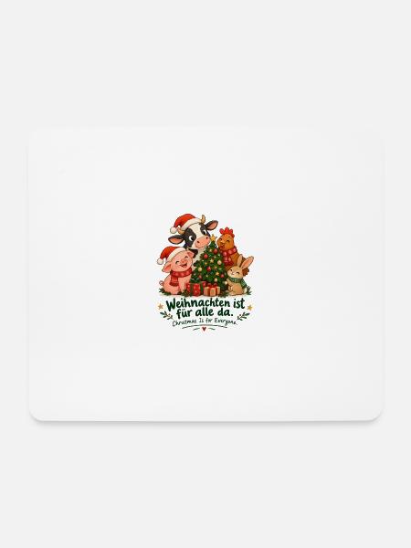 Weihnachten ist für alle da – Tierliebe - Mousepad (Querformat) - Weiß