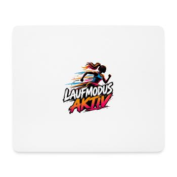 Laufmodus Aktiv - Für Joggerinnen und Laufmädels - Mousepad (Querformat) - Weiß - Vorne