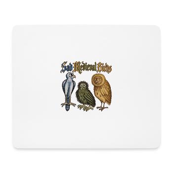 Traurige mittelalterliche Vögel - Mousepad (Querformat) - Weiß - Vorne