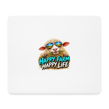 Happy Farm Happy Life: Bauernlaune - Mousepad (Querformat) - Weiß - Vorne