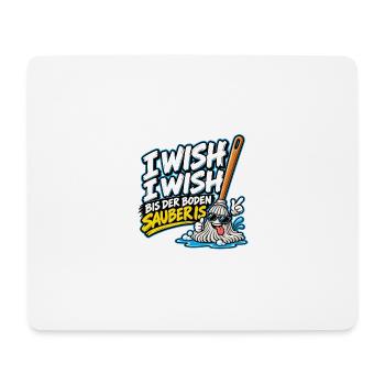 I Wish I Wish – Lustiger Putz Spruch - Mousepad (Querformat) - Weiß - Vorne