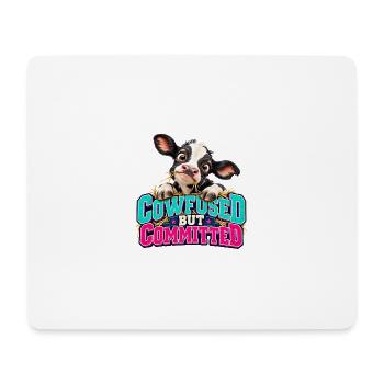 Cowfused But Committed - Mousepad (Querformat) - Weiß - Vorne
