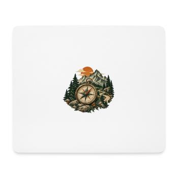 Kompasspfad im Bergwald - Mousepad (Querformat) - Weiß - Vorne