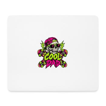 Neon Skull Dad Skater - Mousepad (Querformat) - Weiß - Vorne