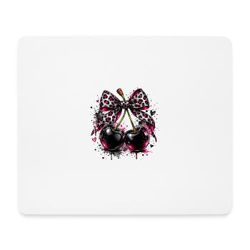 Kirschen mit Leopardenmuster - Mousepad (Querformat) - Weiß - Vorne