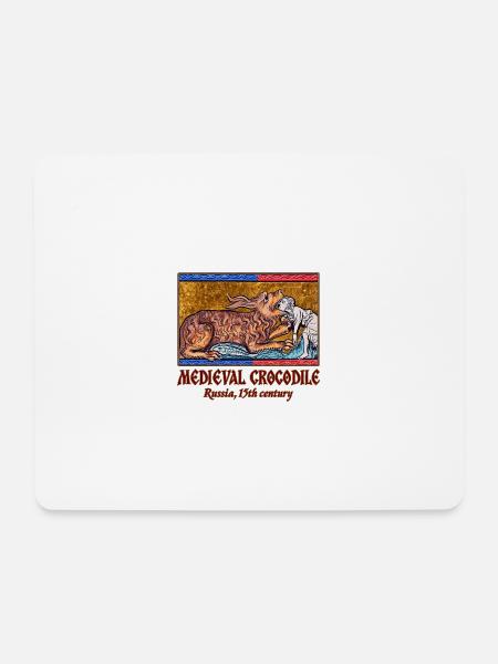 Mittelalterliches Krokodil-Russland, 15. Jahrhundert - Mousepad (Querformat) - Weiß