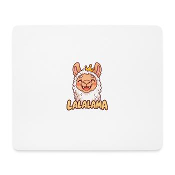 LALALAMA – Grinsendes Lama mit Krone - Mousepad (Querformat) - Weiß - Vorne