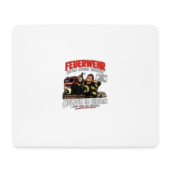 Feuerwehr - Retten - Löschen - Bierchen - Mousepad (Querformat) - Weiß - Vorne