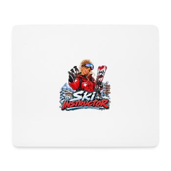 Dynamischer Skilehrer - Mousepad (Querformat) - Weiß - Vorne