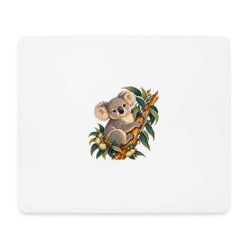 Zarter Koala zwischen Ästen und Blättern - Mousepad (Querformat) - Weiß - Vorne