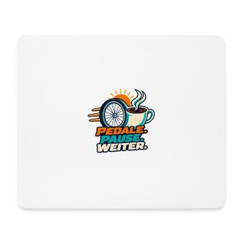 Radfahren – Pedale Pause weiter - Mousepad (Querformat) - Weiß - Vorne