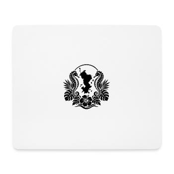 Mayotte Seepferdchen Floral Black - Mousepad (Querformat) - Weiß - Vorne