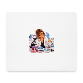 Schicke Wissenschaftlerin im Labor - Mousepad (Querformat) - Weiß - Vorne