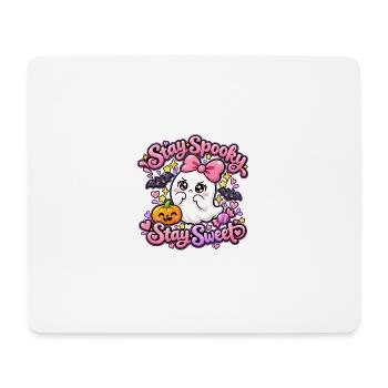 Halloween Geist mit Kürbis - Mousepad (Querformat) - Weiß - Vorne
