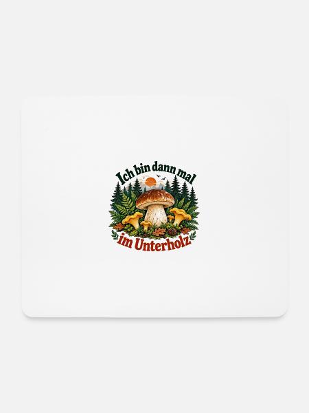 Pilzsammler im Unterholz - Mousepad (Querformat) - Weiß