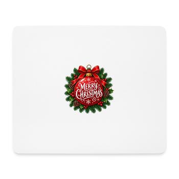 Frohe Weihnachten – Rote Weihnachtskugel - Mousepad (Querformat) - Weiß - Vorne