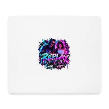 REPLAY – SATO x COOKIE | Neon Streetwear - Mousepad (Querformat) - Weiß - Vorne
