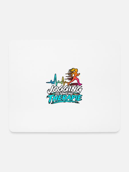 Jogging ist meine Therapie - Mousepad (Querformat) - Weiß