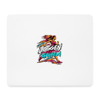 Joggen statt Grübeln – Läuferin - Mousepad (Querformat) - Weiß - Vorne