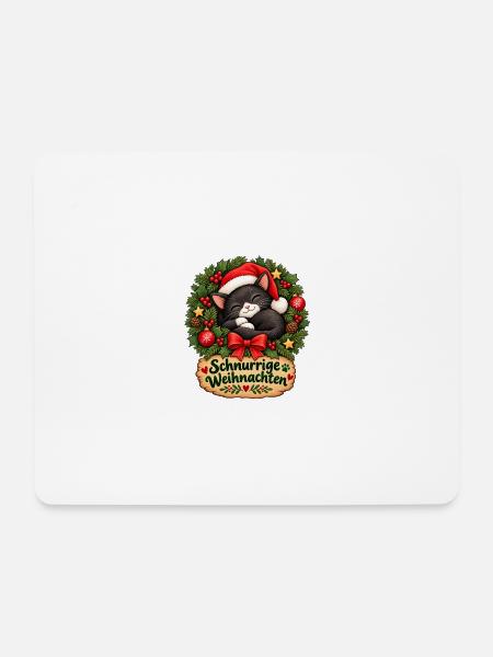 Schnurrige_Weihnachten - Mousepad (Querformat) - Weiß
