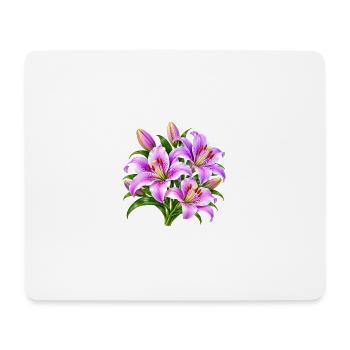 Rosa Lilien-Strauß-Druck - Mousepad (Querformat) - Weiß - Vorne