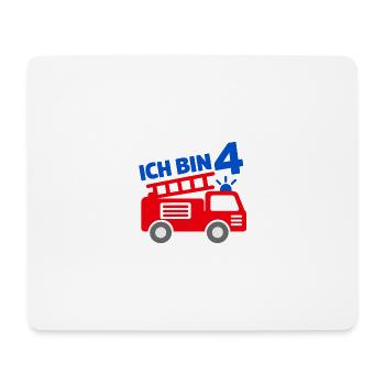 Ich bin 4 Feuerwehr - Mousepad (Querformat) - Weiß - Vorne