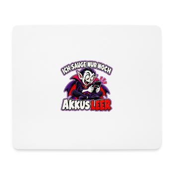 Halloween-Vampir – Ich sauge nur noch, Akkus leer - Mousepad (Querformat) - Weiß - Vorne