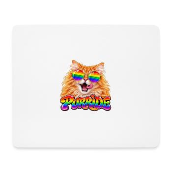 Regenbogen Pride Katze - Mousepad (Querformat) - Weiß - Vorne