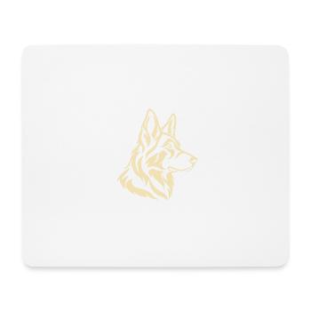 Deutscher Schäferhund Minimalcreme-Linienzeichnung - Mousepad (Querformat) - Weiß - Vorne