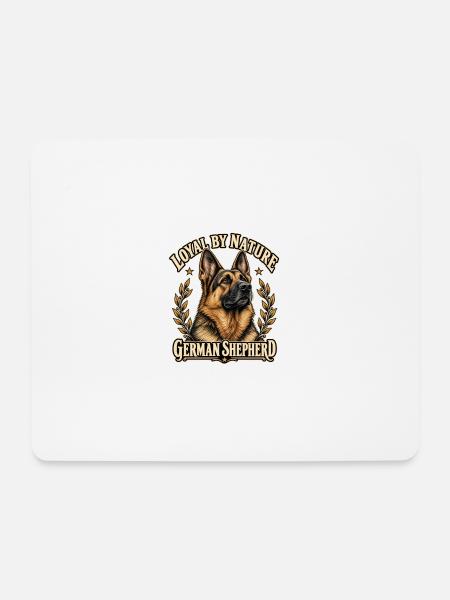 Schäferhund Porträt – Loyal by Nature Geschenk - Mousepad (Querformat) - Weiß