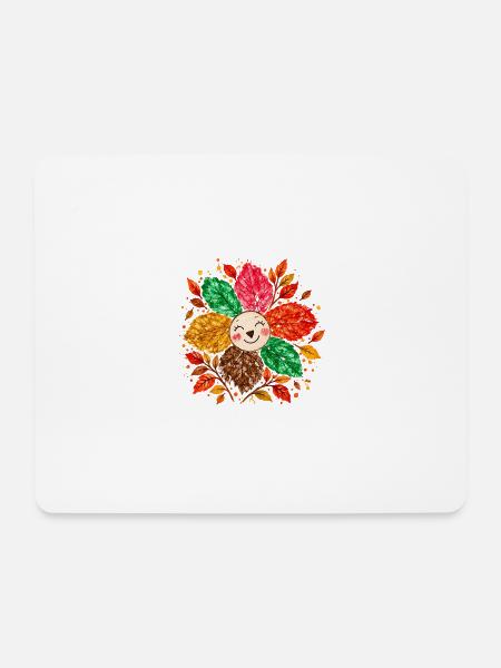Fröhliche Herbstblume – Bunte Blattblütenblätter - Mousepad (Querformat) - Weiß