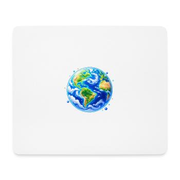 Weltkugel in Farbglanz - Mousepad (Querformat) - Weiß - Vorne