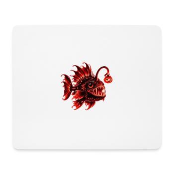Roter biolumineszenter Laternenfisch - Mousepad (Querformat) - Weiß - Vorne