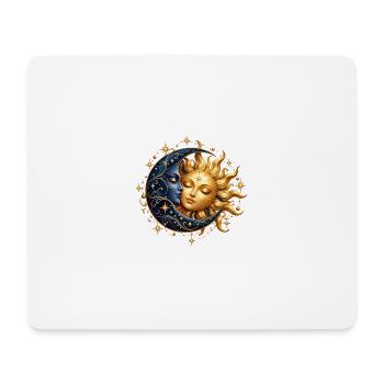 Himmlischer Mond und Sonne - Mousepad (Querformat) - Weiß - Vorne