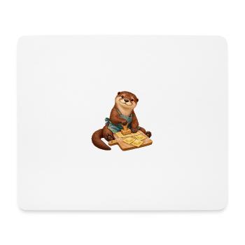 Otter formt Ravioli - Mousepad (Querformat) - Weiß - Vorne