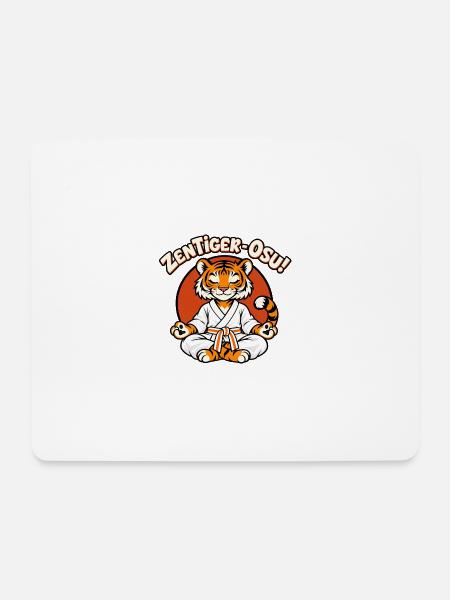 ZenTiger-Osu Taijutsu Cartoon - Mousepad (Querformat) - Weiß