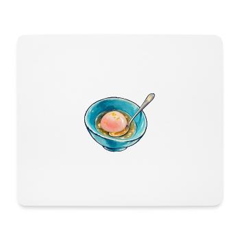 Blaue Aquarell-Eierschale - Mousepad (Querformat) - Weiß - Vorne