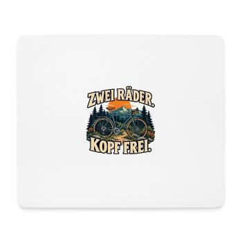 Zwei Räder, Kopf frei - Fahrrad und Natur - Mousepad (Querformat) - Weiß - Vorne